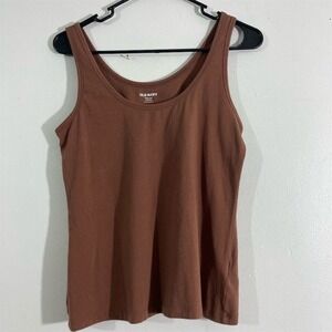 Old Navy Women's Petite Brown Rib-Knit Tank Top Size M Casual